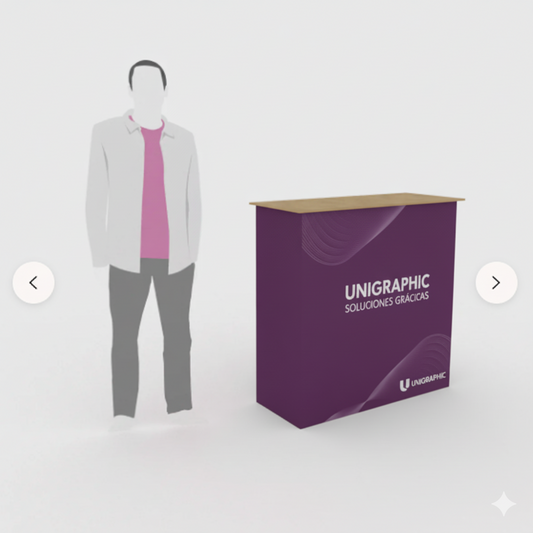 Mostrador promocional textil