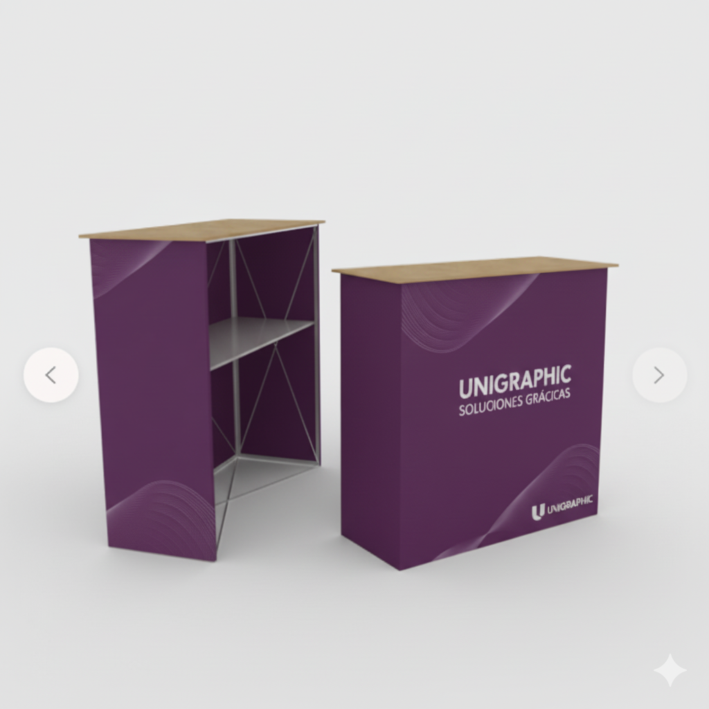 Mostrador promocional textil